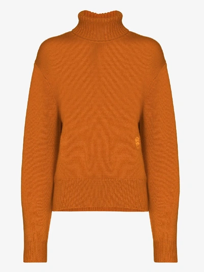 Shop Chloé Orange Turtleneck Cashmere Sweater