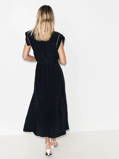 Shop Chloé Black Cap Sleeve Midi Dress