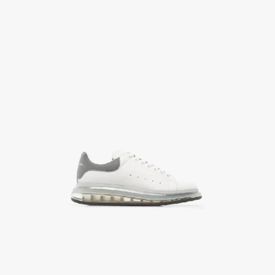 Shop Alexander Mcqueen White And Grey Oversized Transparent Sole Sneakers