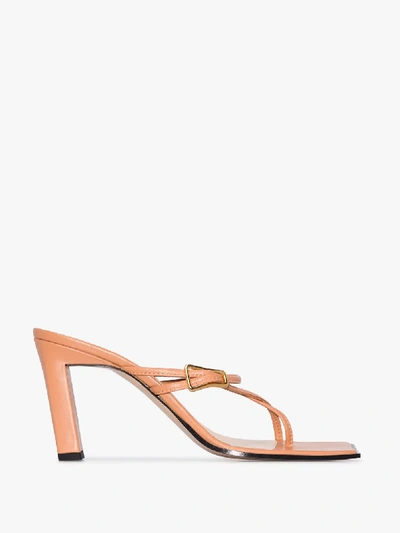 Shop Wandler Orange Yara 85 Leather Sandals