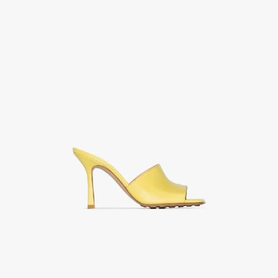 Shop Bottega Veneta Stretch 90 Leather Sandals In Yellow