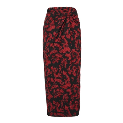 Shop 16arlington Moriyo Red Printed Midi Skirt