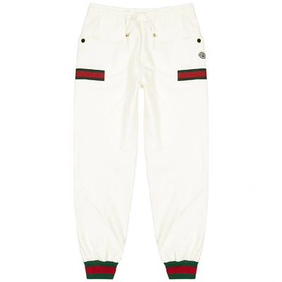 Shop Gucci Ivory Cotton Sweatpants