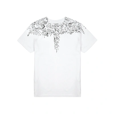 Shop Marcelo Burlon County Of Milan Sketches Wings White Printed Cotton T-shirt