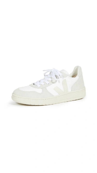 Shop Veja V-10 Sneakers In White Natural