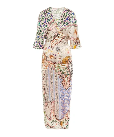 Shop Liberty Sedona Silk Wrap Dress In Multi