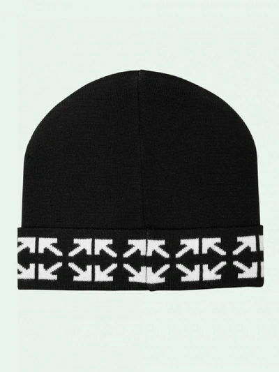 Shop Off-white Arrows Logo Beanie In Black