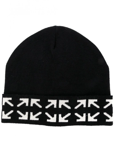 Shop Off-white Arrows Logo Beanie In Black