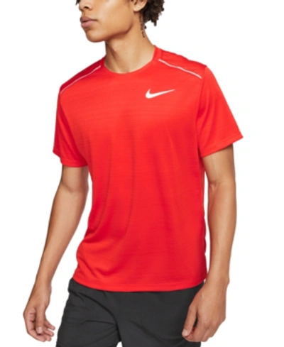 Shop Nike Men's Miler Dri-fit Running Top In Chile Red