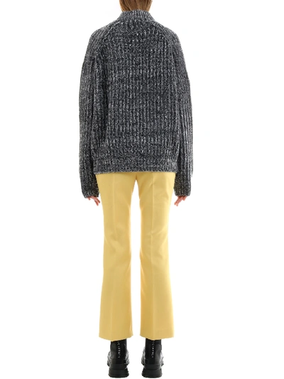 Plan C Melange Gray Pullover In Black