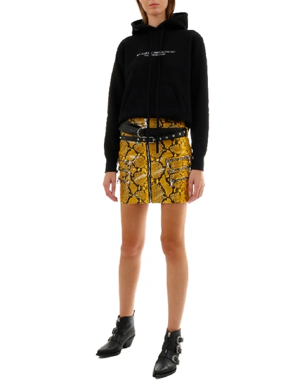 Shop Ben Taverniti Unravel Project Yellow Python Leather Skirt