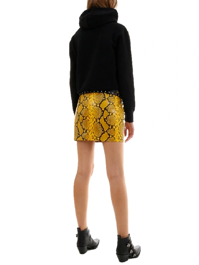 Shop Ben Taverniti Unravel Project Yellow Python Leather Skirt