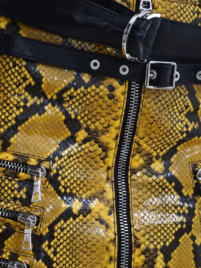Ben Taverniti Unravel Project Yellow Python Leather Skirt In Yellow