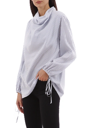 Shop Loewe Striped Silk Shirt In White