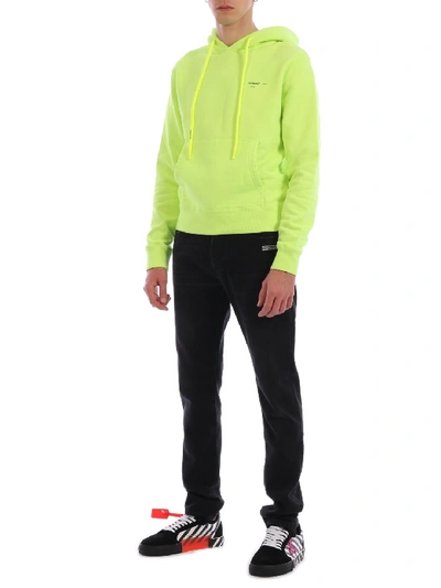 Shop Off-white Fluo Yellow Hoodie