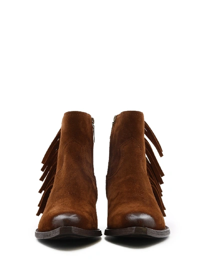Shop Saint Laurent Lukas Suede Ankle Boots In Brown