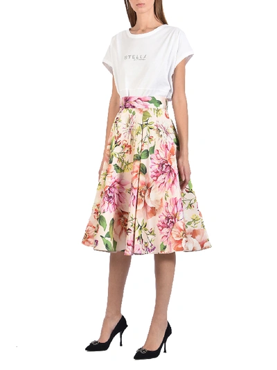 Shop Dolce & Gabbana Floral Silk Skirt In Printed