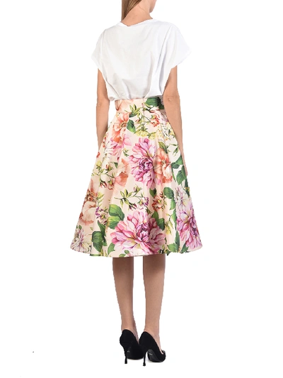 Shop Dolce & Gabbana Floral Silk Skirt In Printed