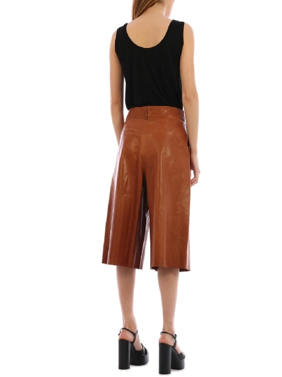 Shop Arma Leather Trousers Tan In Brown