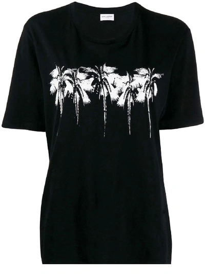 Shop Saint Laurent T-shirt Over Palmeraie In Black