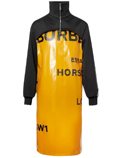 Shop Burberry Car Coat Horseferry Print In Yellow