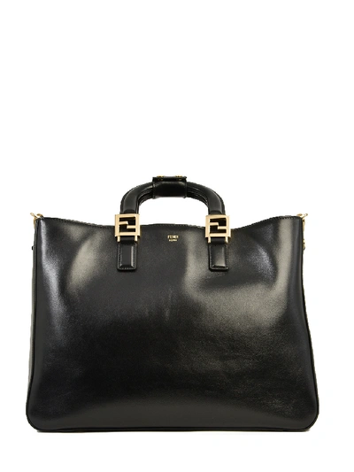 Shop Fendi Ff Tote Bag Medium In Black