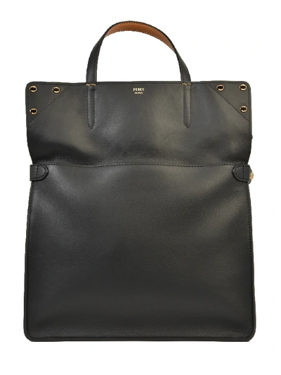 Shop Fendi Big Flip Bag In Black