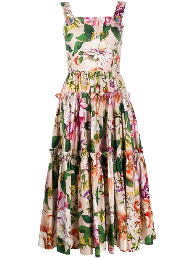 Shop Dolce & Gabbana Floral Dress In Printed
