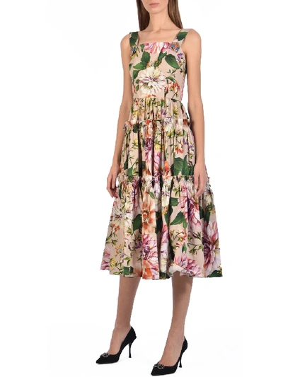 Shop Dolce & Gabbana Floral Dress In Printed