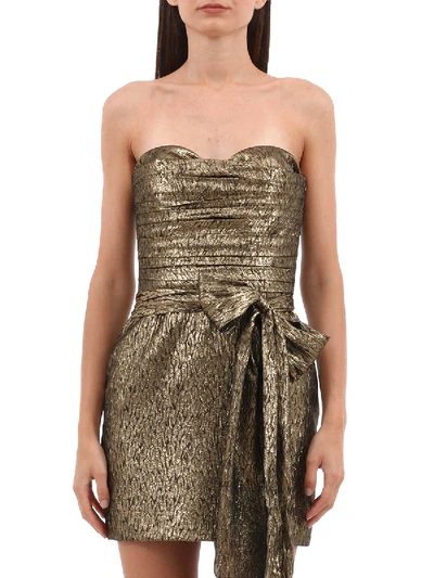 Shop Saint Laurent Sleeveless Golden Dress