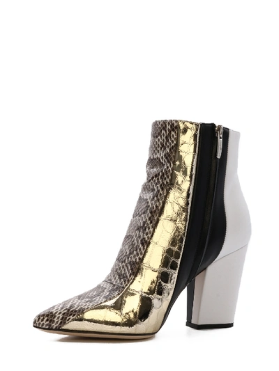 Shop Sergio Rossi Patch Ankle Boots In Beige