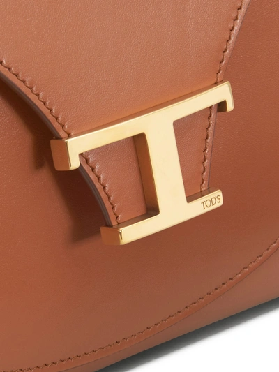 Shop Tod's Leather Bag Mini In Beige