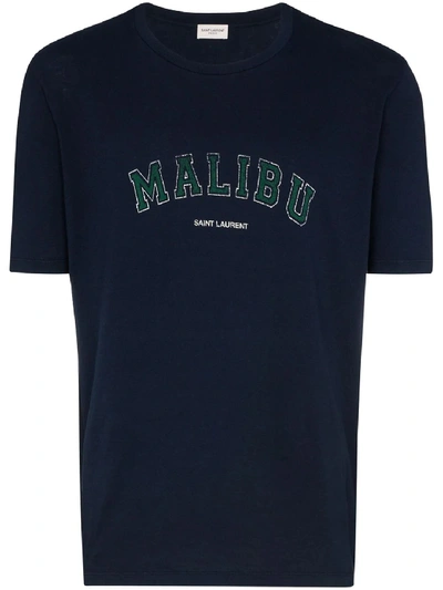 Shop Saint Laurent T-shirt Malibu Blue