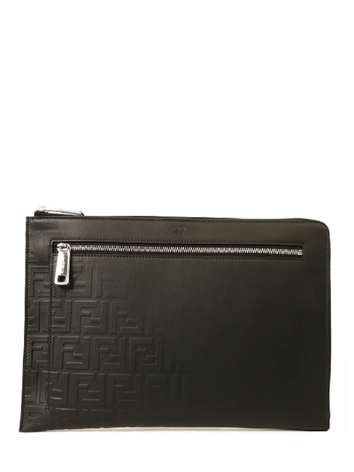 Shop Fendi Document Holder Ff Logo In Black