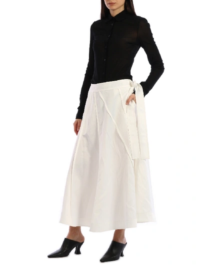 Shop Jil Sander Wheel Skirt White