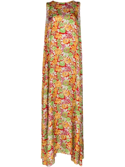 Shop Plan C Floral Print Maxi Dress In Printed