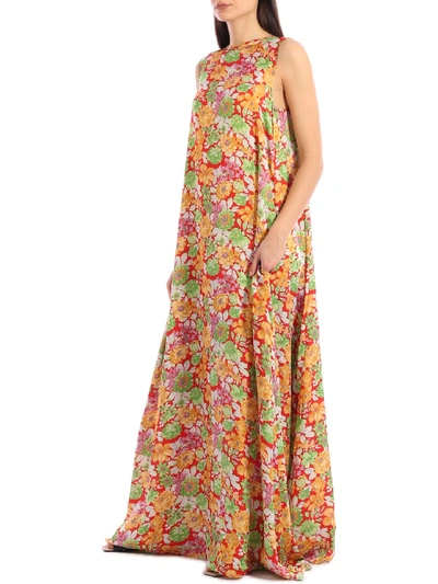 Plan C Floral Print Maxi Dress In Printed