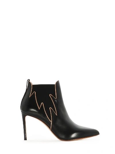 Shop Francesco Russo Flame Ankle Boot In Black