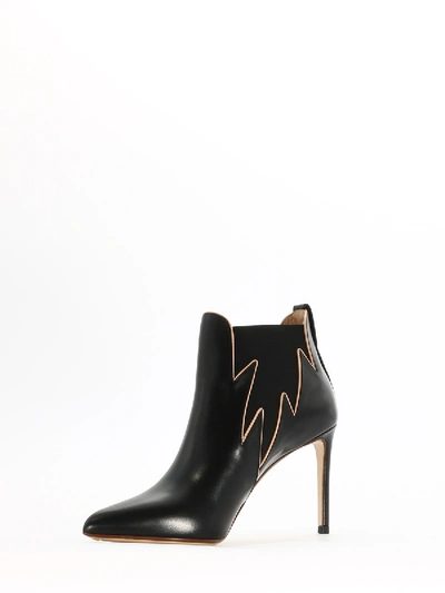 Shop Francesco Russo Flame Ankle Boot In Black