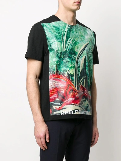 Shop Valentino T-shirt Red Dragon In Printed
