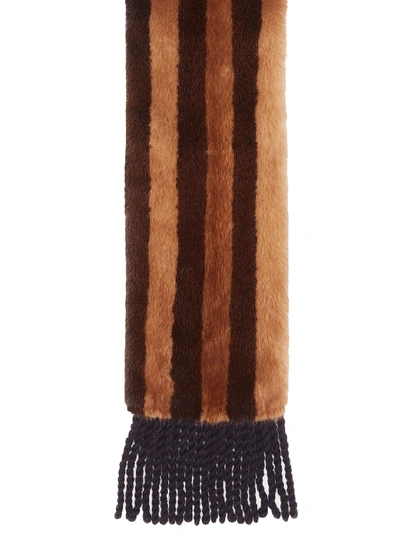 Shop Fendi Mink Fur Scarf In Brown