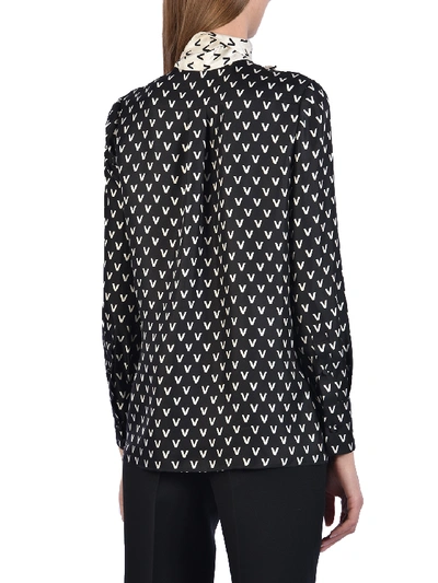 Shop Valentino Silk Shirt With Shirt In Black