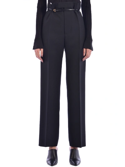 Shop Bottega Veneta Black Wool Trousers