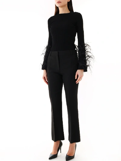 Shop Valentino Black Trousers Crepe Couture