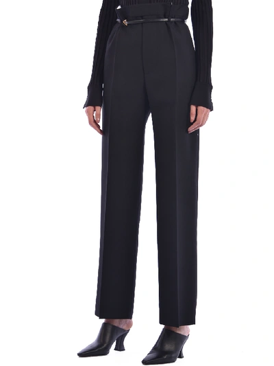 Shop Bottega Veneta Black Wool Trousers