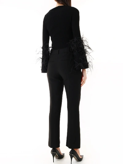 Shop Valentino Black Trousers Crepe Couture