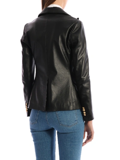 Shop Tagliatore Leather Jacket Black