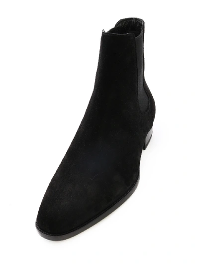 Shop Saint Laurent Wyatt Chelsea Boots In Black