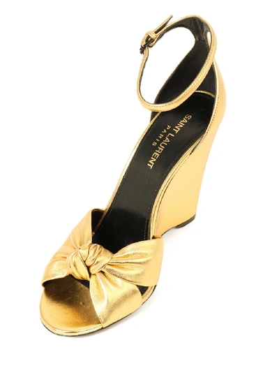 Shop Saint Laurent Lila Sandals Gold