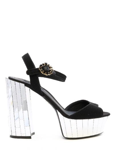 Shop Dolce & Gabbana Sandal Keira Mosaic In Black